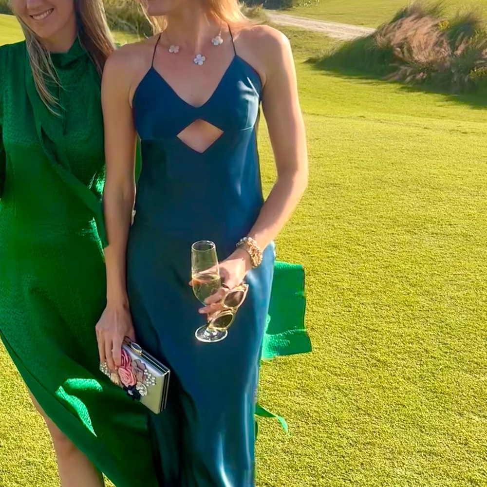 Michelle Mason Teal Maxi Dress - Picture 4 of 4